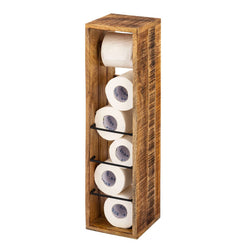 Porta carta igienica in legno 17x17 cm - Porta carta igienica realizzato in legno di mango quadrato